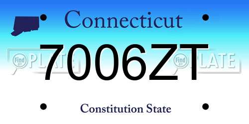 7006ZT Connecticut License Plate