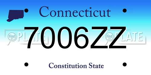 7006ZZ Connecticut License Plate