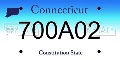 700A02 Connecticut License Plate