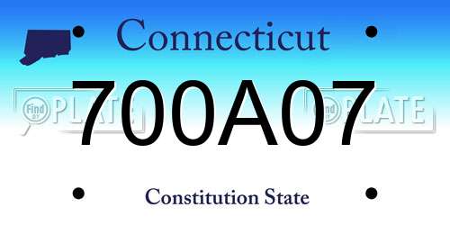 700A07 Connecticut License Plate