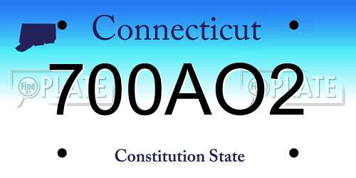 700AO2 Connecticut License Plate