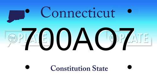700AO7 Connecticut License Plate