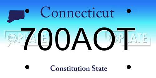 700AOT Connecticut License Plate