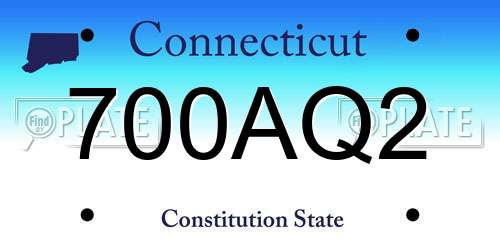 700AQ2 Connecticut License Plate