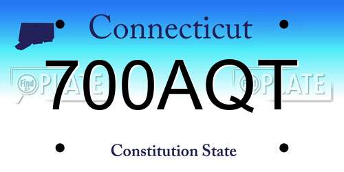700AQT Connecticut License Plate