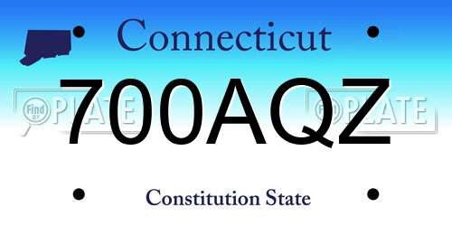 700AQZ Connecticut License Plate