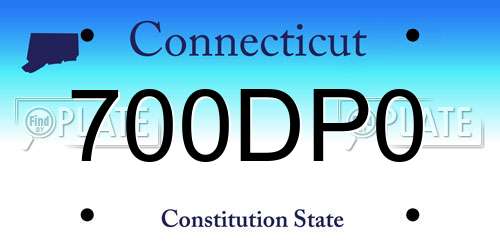 700DP0 Connecticut License Plate