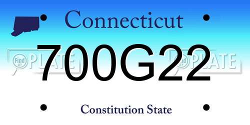 700G22 Connecticut License Plate