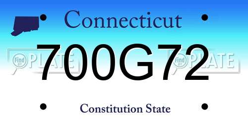 700G72 Connecticut License Plate