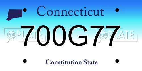 700G77 Connecticut License Plate