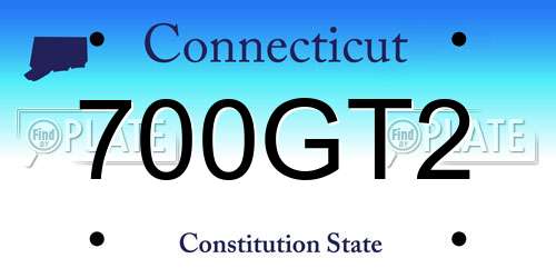 700GT2 Connecticut License Plate