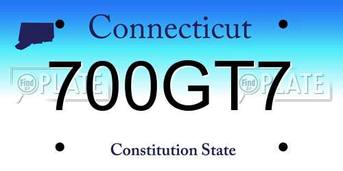 700GT7 Connecticut License Plate