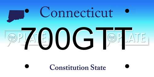 700GTT Connecticut License Plate
