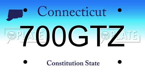 700GTZ Connecticut License Plate