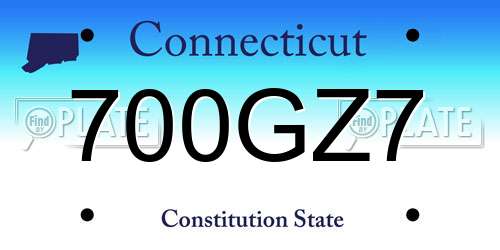 700GZ7 Connecticut License Plate