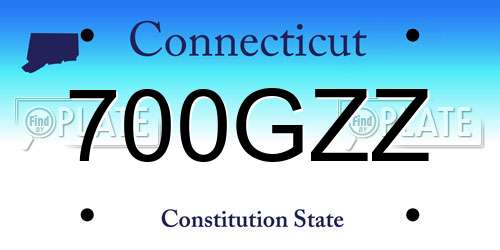 700GZZ Connecticut License Plate