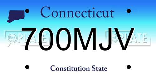 700MJV Connecticut License Plate