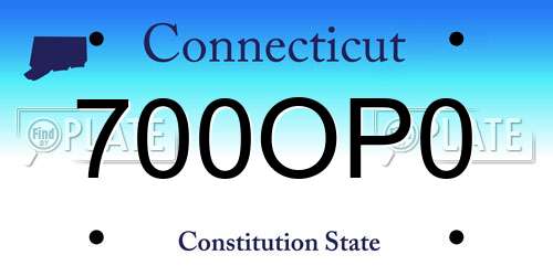 700OP0 Connecticut License Plate