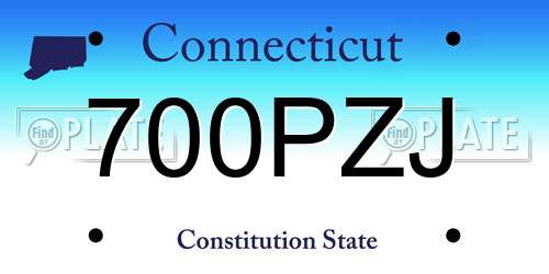 700PZJ Connecticut License Plate