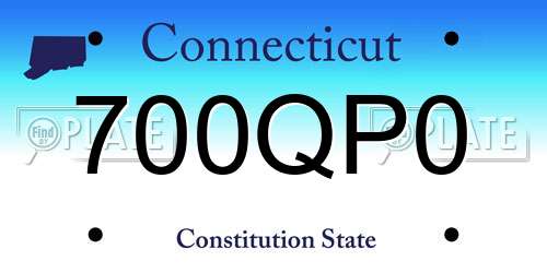 700QP0 Connecticut License Plate