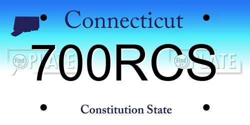700RCS Connecticut License Plate