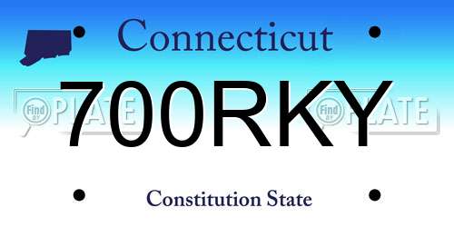 700RKY Connecticut License Plate