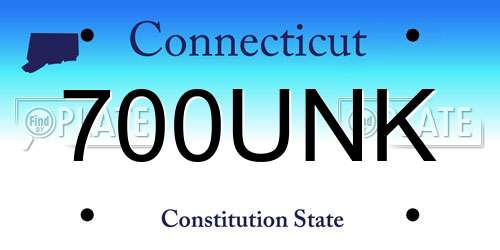 700UNK Connecticut License Plate