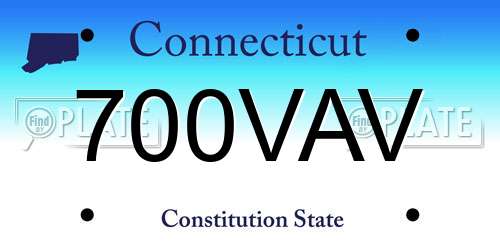 700VAV Connecticut License Plate