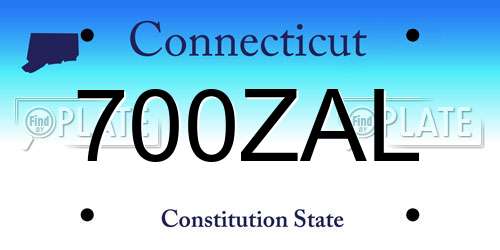700ZAL Connecticut License Plate