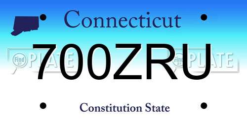 700ZRU Connecticut License Plate