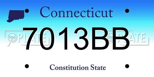 7013BB Connecticut License Plate
