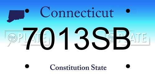 7013SB Connecticut License Plate