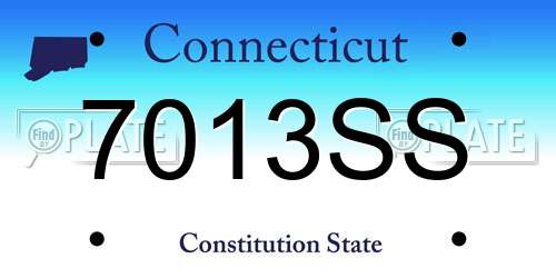 7013SS Connecticut License Plate