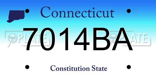 7014BA Connecticut License Plate