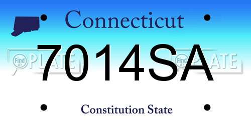 7014SA Connecticut License Plate