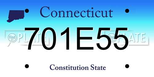 701E55 Connecticut License Plate