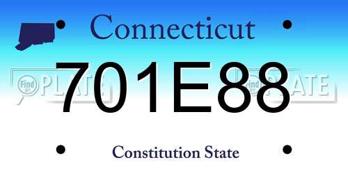 701E88 Connecticut License Plate