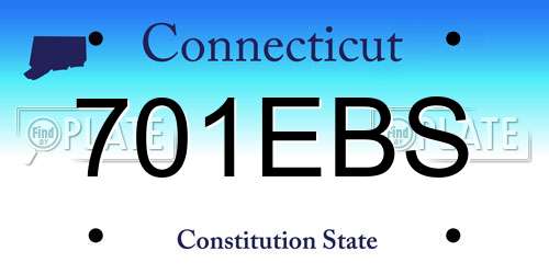 701EBS Connecticut License Plate