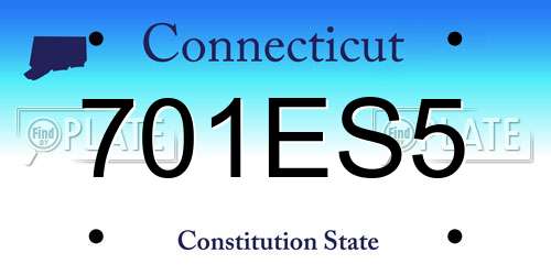 701ES5 Connecticut License Plate