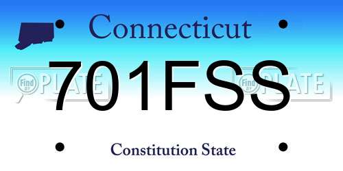 701FSS Connecticut License Plate