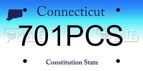 701PCS Connecticut License Plate