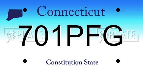 701PFG Connecticut License Plate