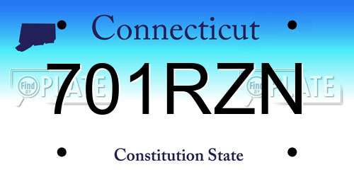 701RZN Connecticut License Plate