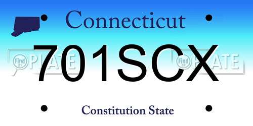 701SCX Connecticut License Plate
