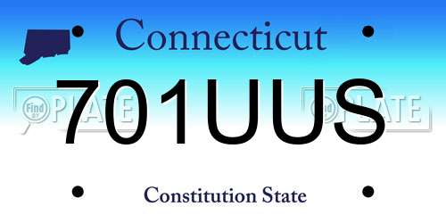701UUS Connecticut License Plate