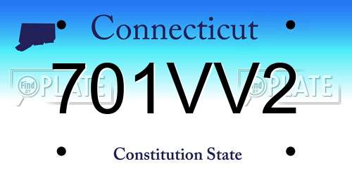 701VV2 Connecticut License Plate