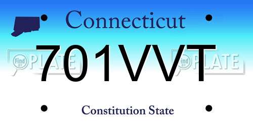 701VVT Connecticut License Plate