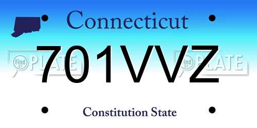 701VVZ Connecticut License Plate