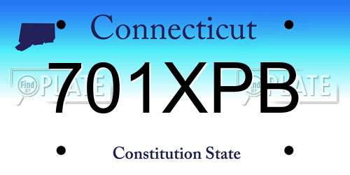 701XPB Connecticut License Plate