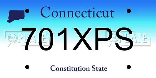 701XPS Connecticut License Plate